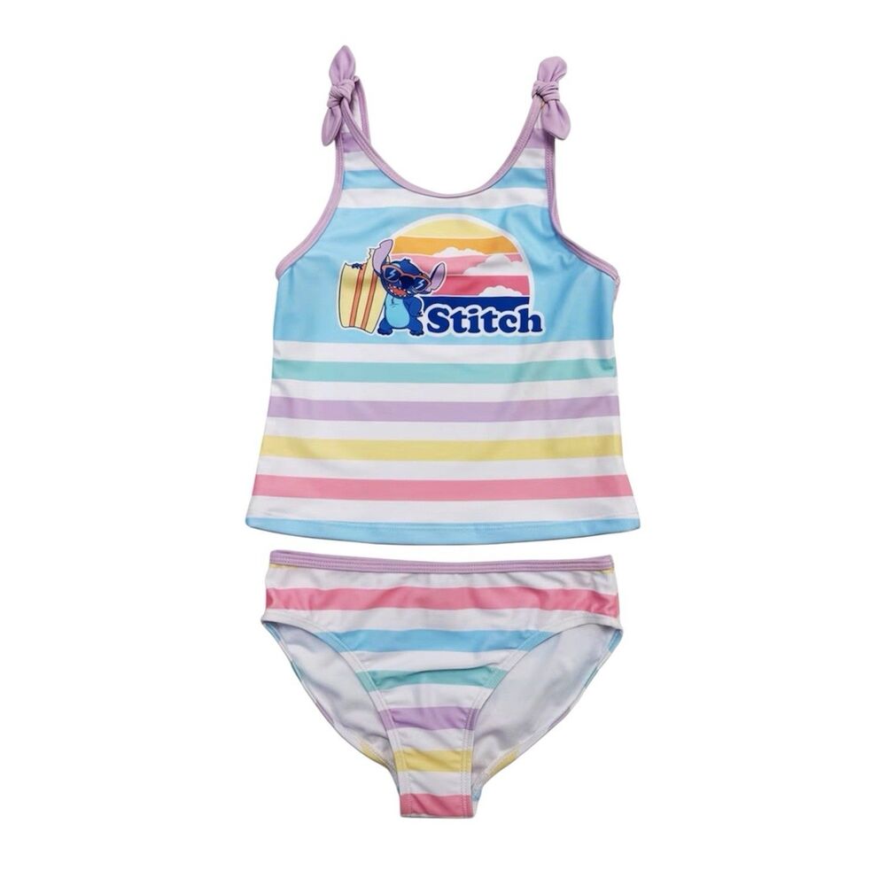 Dreamwave Apparel Girls Stitch Character Swimsuit , 2-piece Size Small (6-7)